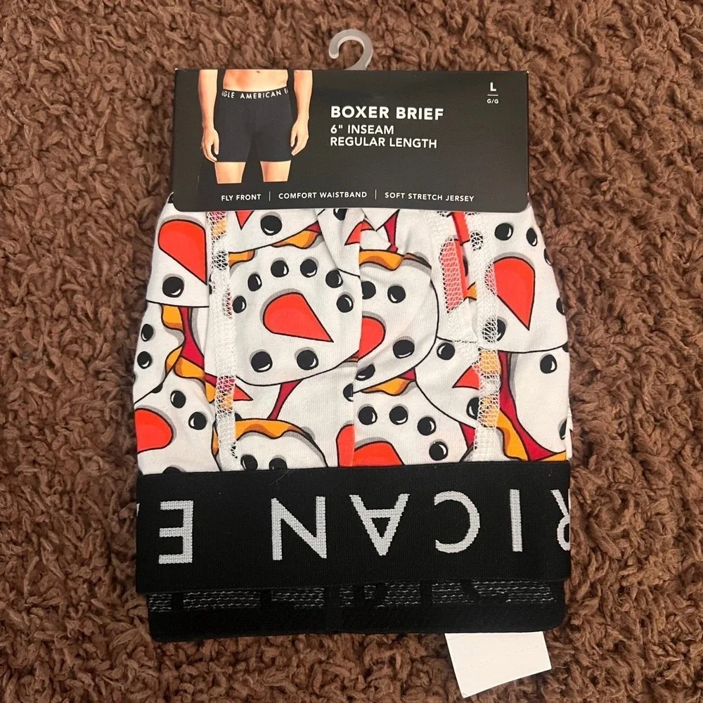 American Eagle Mens Boxer Brief L Snowman Print 6 Inseam Holiday‎ Underwear NEW